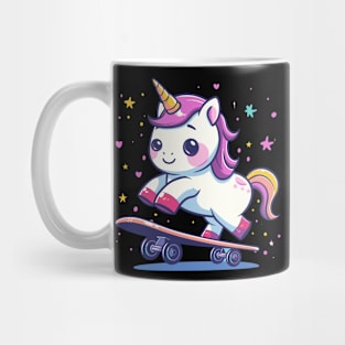 unicorn skateboarding Mug